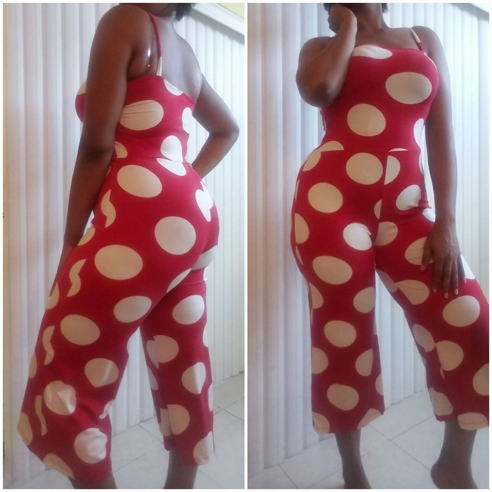 Polka Dot Capri Jumpsuit - Picture 3 of 4